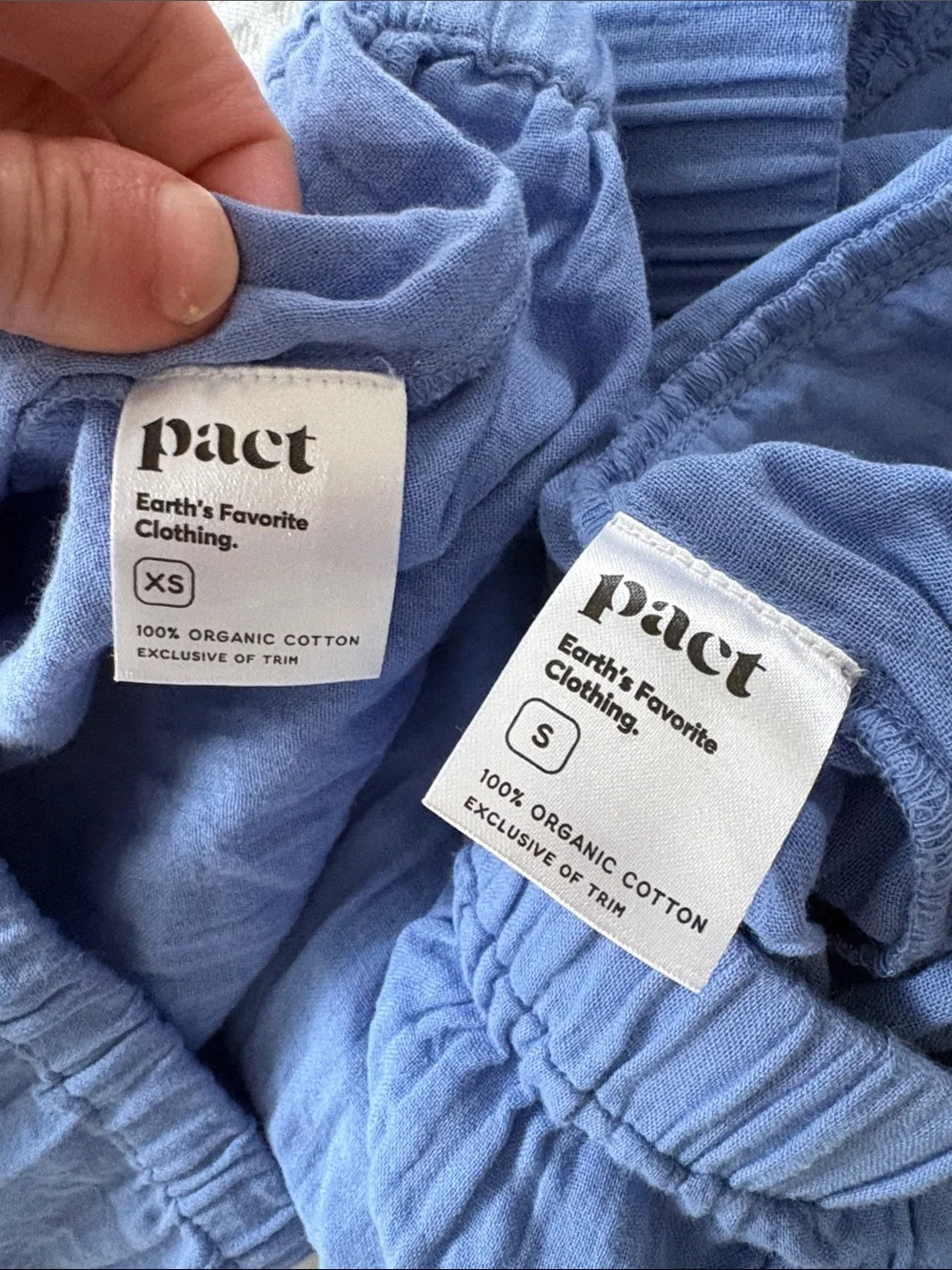 Pact Organic Cotton Blue Cotton Gauze Matching Set